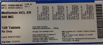 Metformin HCL ER 51655-550.jpg 51655-550-82 - Metformin HCL ER 51655 550